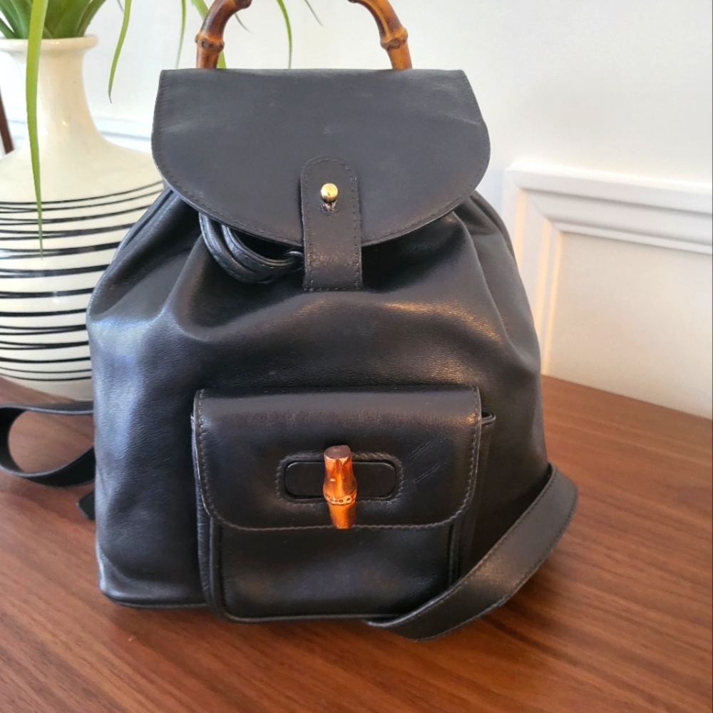 Gucci Bamboo Leather Backpack